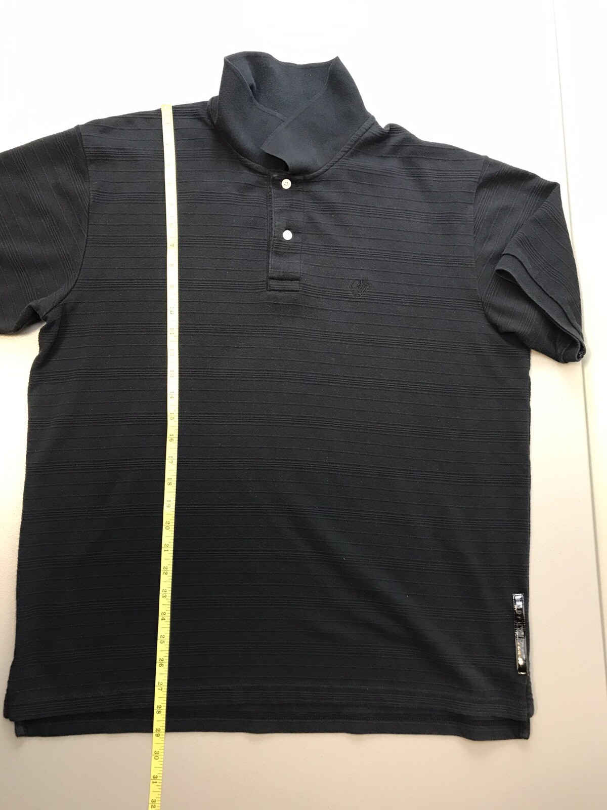Men’s Sean John Original Fit Cotton Ribbed Polo Style Shirt Top Dark Blue Size L gallery