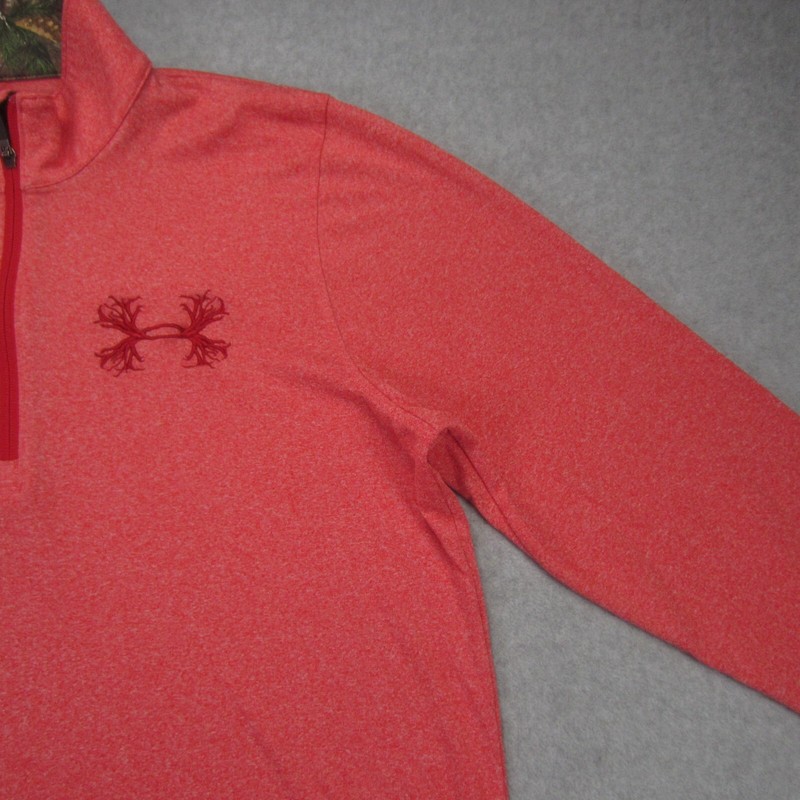 Under Armour 1/4 Zip Pullover Mens Large Heather Red Borderland Loose HeatGear gallery