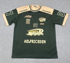 Aelfric Eden Shirt Mens Large Green Tan Number 7 Racing Jersey Graphic Top