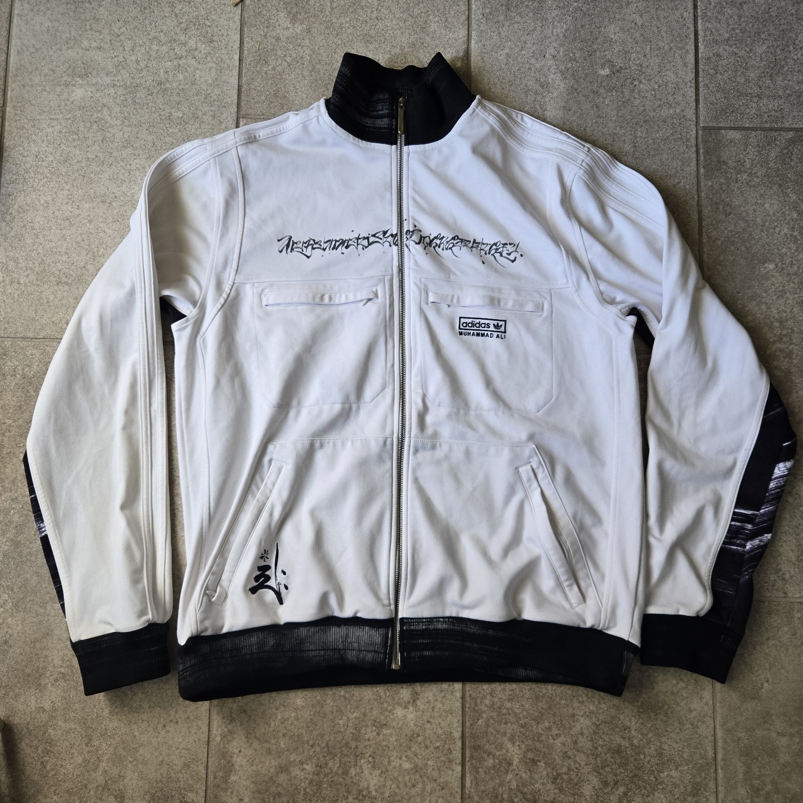 ADIDAS MUHAMMAD ALI TRACK TOP JACKET DEDICATION TT Sz L Streetwear Blokecore HTF gallery