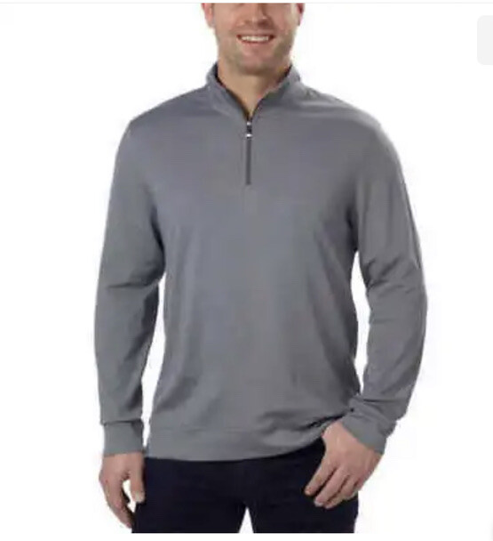 Calvin Klein Mens 1/4 Zip Pullover Long Sleeve Shirt Jacket Carven Rock Medium gallery