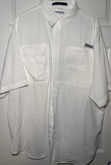 Columbia PFG Shirt Mens XL White Bahama II Short Sleeve Fishing FM7047