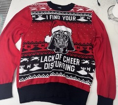 Star Wars Darth Vader Santa Red & Black Ugly Christmas Sweater Sz L Unisex NEW
