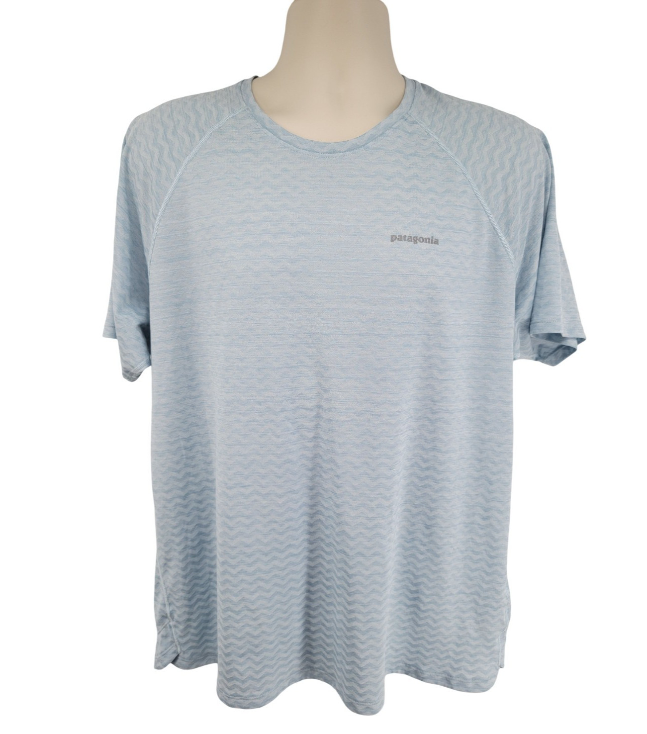 Patagonia Ridge Flow Shirt Men XL Blue Zig Zag Chevron Running Hiking Outdoor gallery