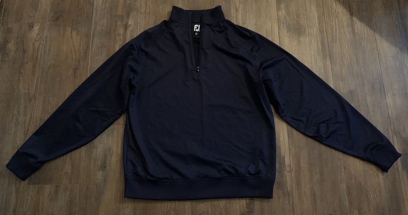 FootJoy Mens Performance Quarter Zip Pullover Navy Blue Golf Nylon Athletic Sz M gallery