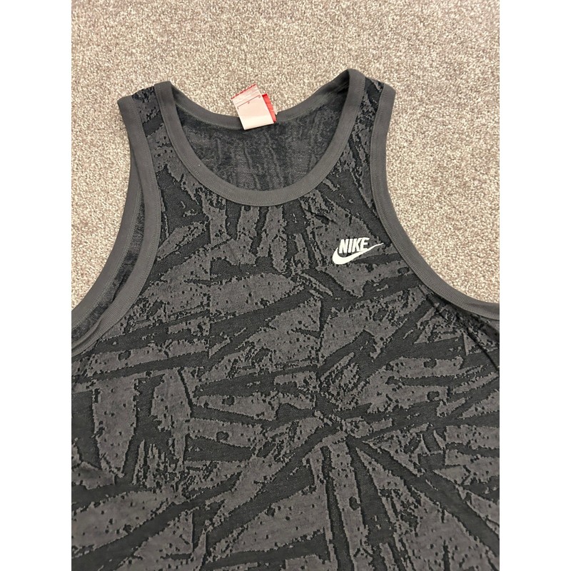 Nike Tank Top Mens Large Gray Black Abstract Sleeveless Excellent Sportswear gallery