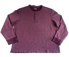 UNTUCKit Shirt Mens XL Reg Burgundy Schrock Henley Pullover Snap Collar