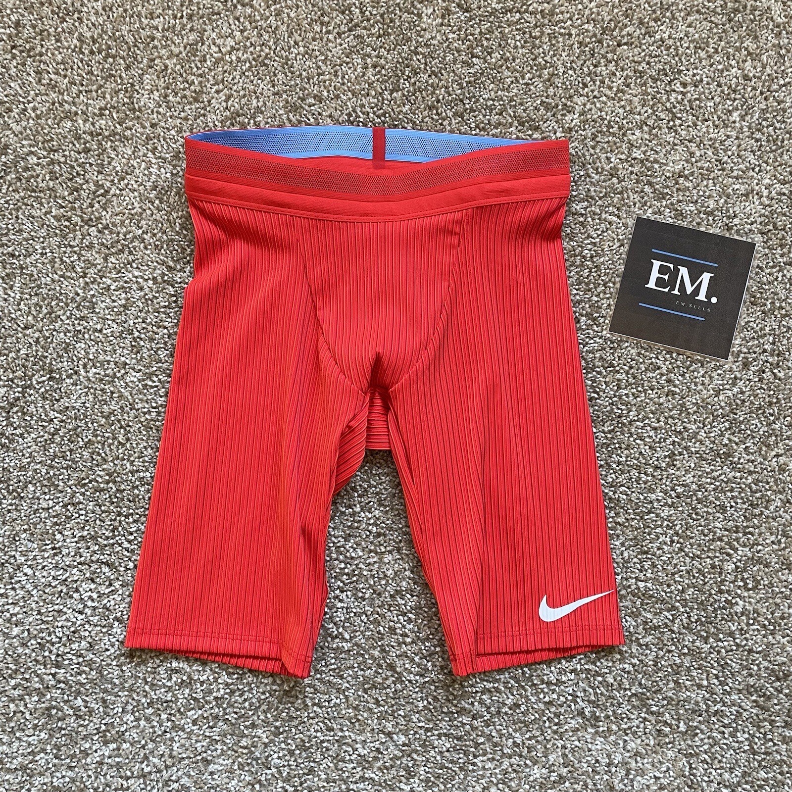 Nike MADE IN USA Pro Elite Half Tights Red Blue Men’s Size Small AO8152-XXX RARE gallery