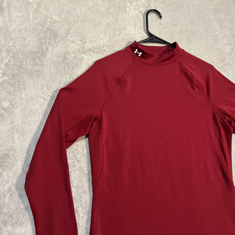 Under Armour ColdGear Mock Shirt Mens XL Red Long Sleeve Thermal Base Layer gallery