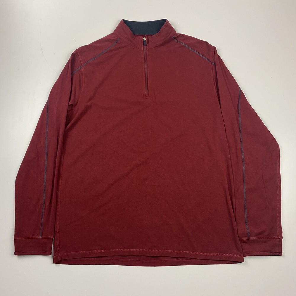 Tasc Mens Bamboo Performance Technology Long Sleeve 1/4 Zip Pullover Size Medium