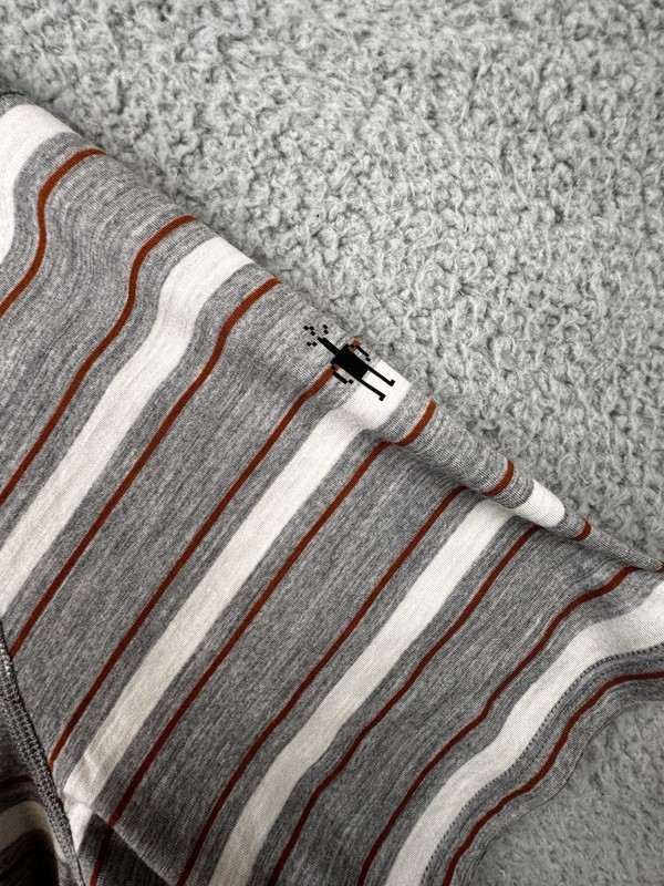 Smartwool Merino 150 T Shirt Mens XXL Gray Orange White Stripe Hiking Base Layer gallery