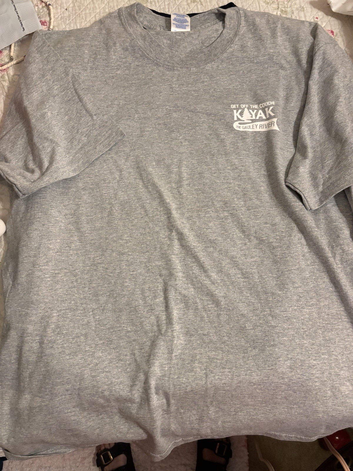 ￼ Kayak Mens XL Gray Gildan Ultra Cotton. New! Back side is very inspirational. gallery