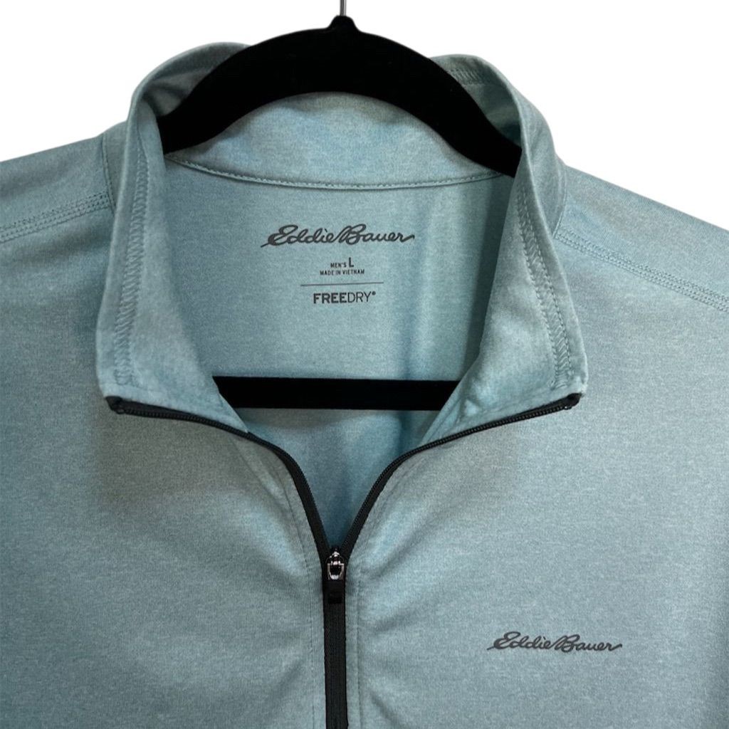 Eddie Bauer Men's L Multicolor 1/4 Zip Pullover Hiking Running Casual gallery