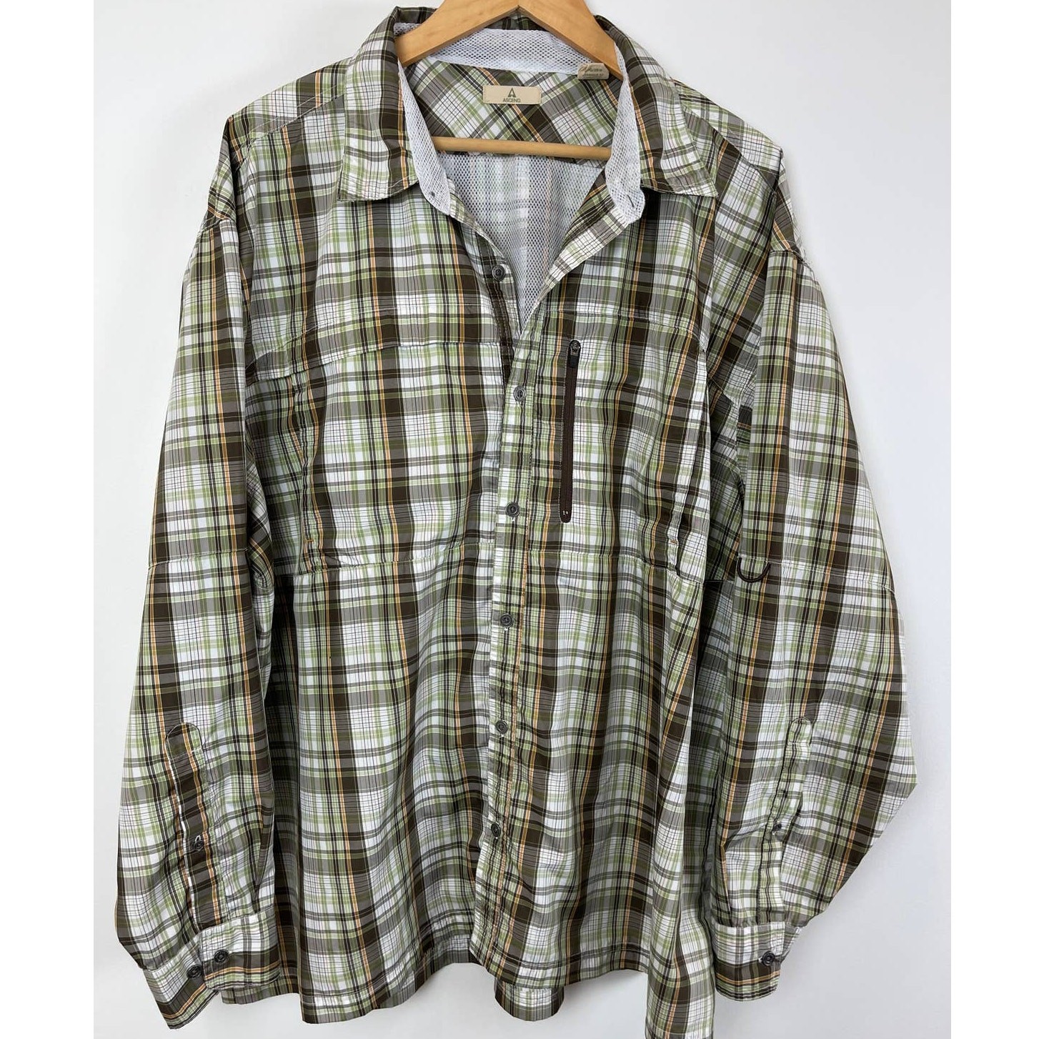 Ascend Vented Performance Plaid Long Sleeve Button Shirt Mens 2XL gallery