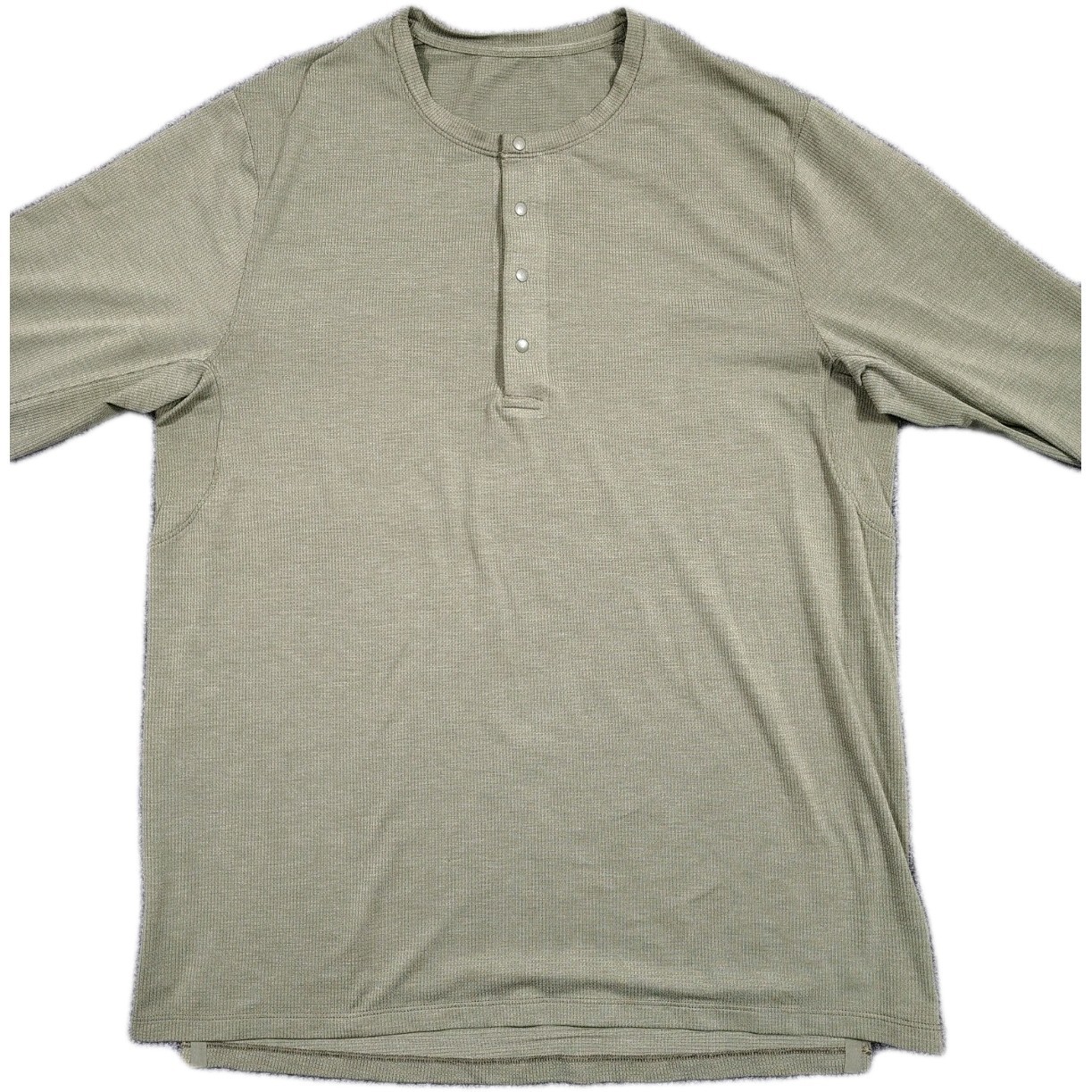 Lululemon Reinstate Henley Shirt Men's M Green Long Sleeve Lightweight Stretch gallery