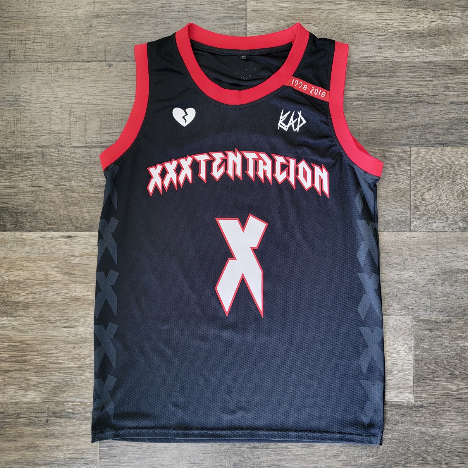 XXXTENTACION Black White Red Basketball Jersey Size M gallery