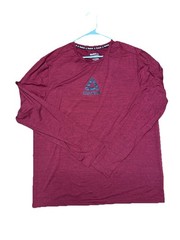 Reebok Mens Maroon Garnet Heather Long Sleeve Performance Crew Active 2XL