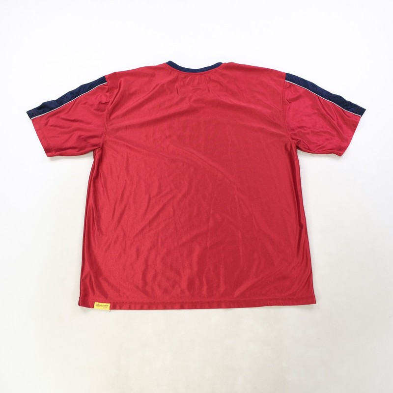 Rare Vintage TOMMY HILFIGER Athletics Spell Out Flag Jersey T Shirt 2000s Red XL gallery