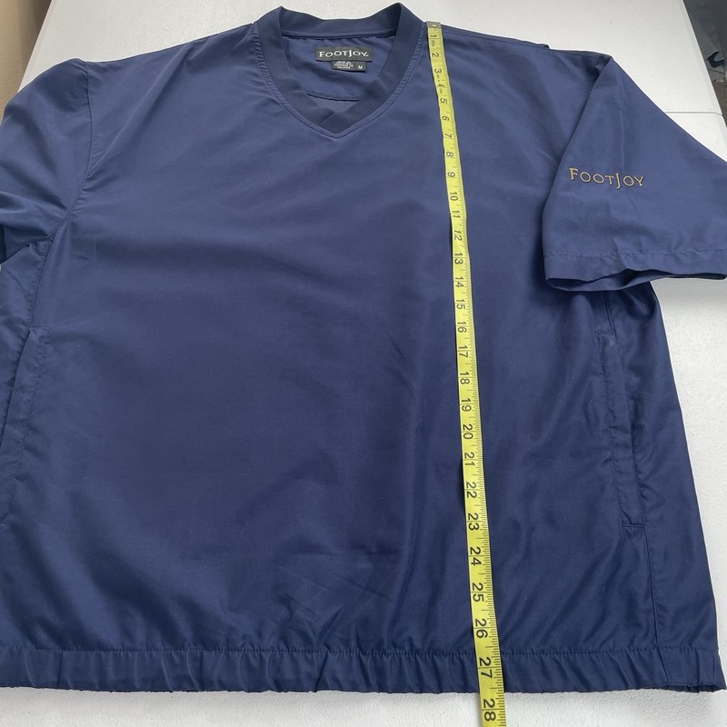 FootJoy Men's M Medium Wind Shirt Pullover Half-Sleeve V-Neck Golf Outdoor Blue gallery