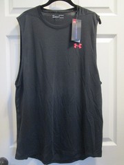 UNDER ARMOUR THREADBORNE MEN’S BLACK MUSCLE TANK TOP SIZE XL NEW