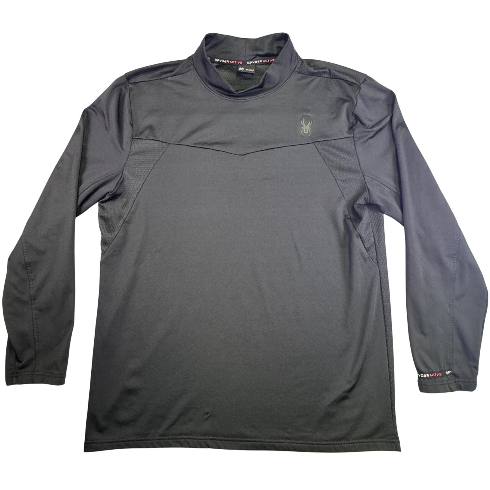 Spyder Active ProWEB Mens Mock Neck Long Sleeve Base Layer Shirt Black Size L gallery