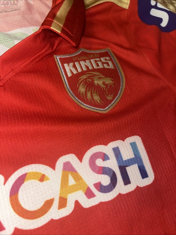 Punjab Kings Cricket Jersey Red Ebixcash Size Medium Rabada #25 gallery