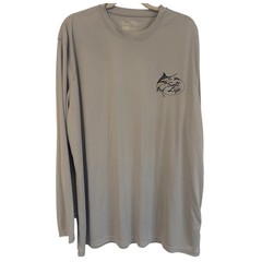 Salt Life SLX Mens XXL Gray Long Sleeve Marlin Fishing Shirt Live Salty Graphic