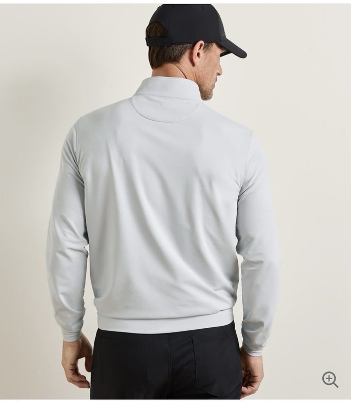 Peter Millar Size Small Perth Performance Quarter-Zip, British Grey, NWT, $140 gallery