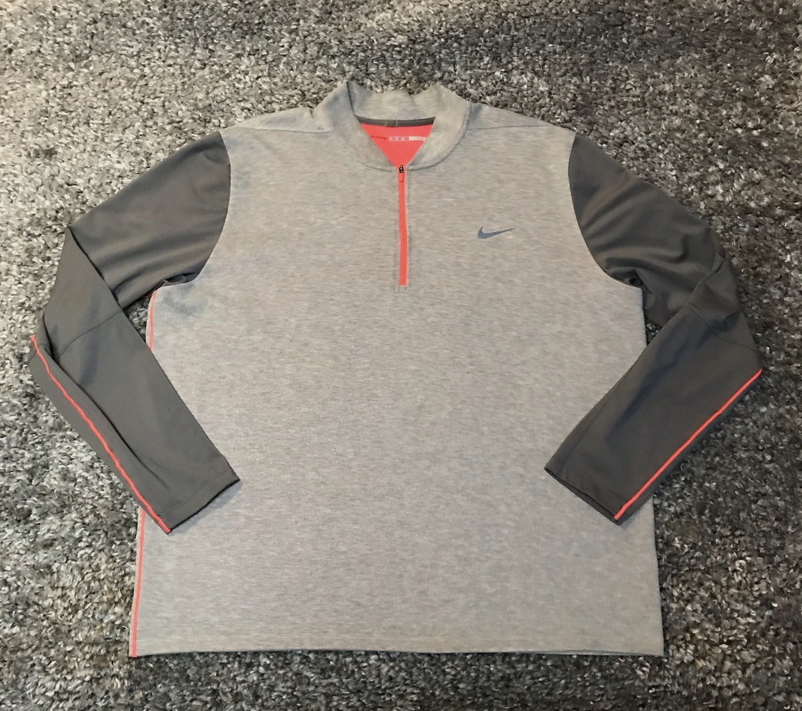 Nike Tiger Woods Collection Pullover Mens 2XL Gray 1/4 Zip Long Sleeve Golf XXL gallery