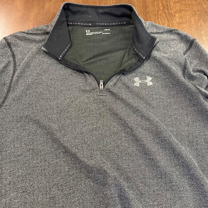Under Armour Threadborne Siro Quarter Zip Pullover Men's Size Large Gray Chevron gallery