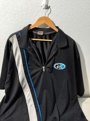 y2k Nike basketball jersey Black 1/4 Zip Red Swoosh 2xlarge Tall B120