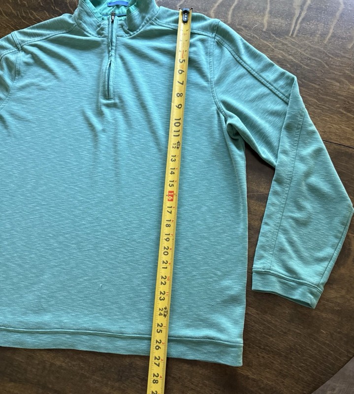 Johnston & Murphy 1/4 Performance Pullover Shirt Mens L Green MODAL Golf Stretch gallery