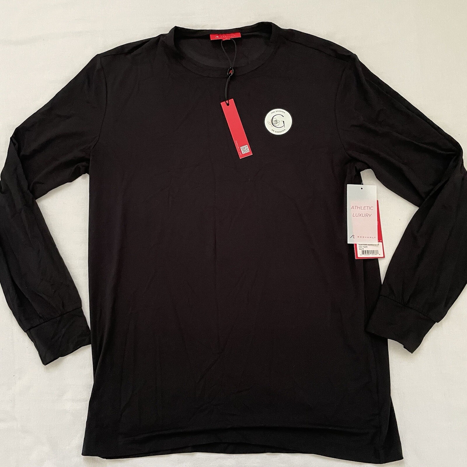 Redvanly Russell T-shirt men Long Sleeve MEDIUM BLACK active Stretchy Logo NWT gallery