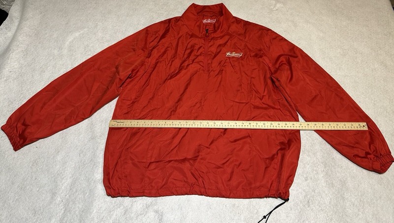 Budweiser Mens 1/4 Zip Pullover Windbreaker Long Sleeve Red Size 2XL gallery