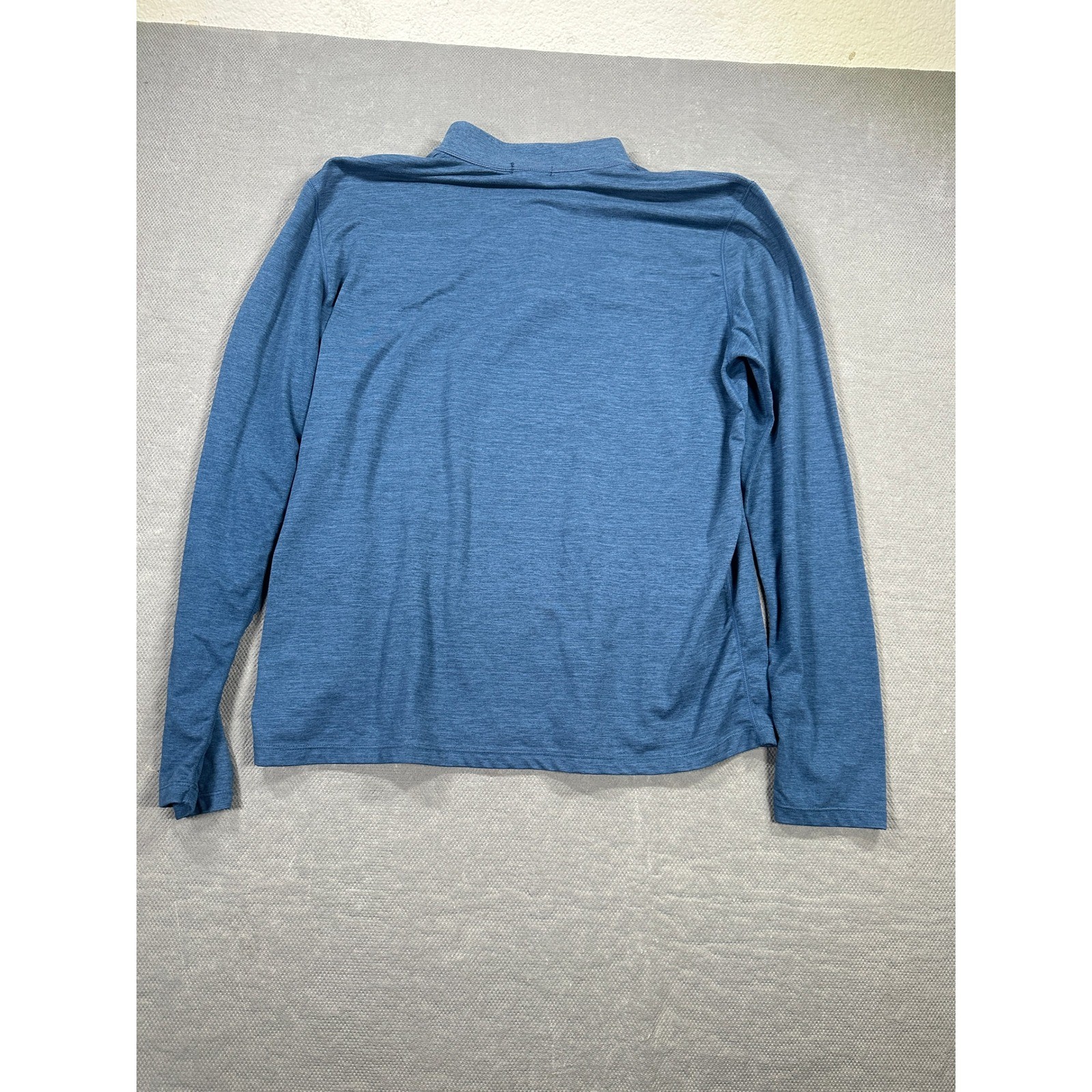 Marine Layer Sport Mens Medium Blue Heathered Quarter Zip Pullover Activewear gallery