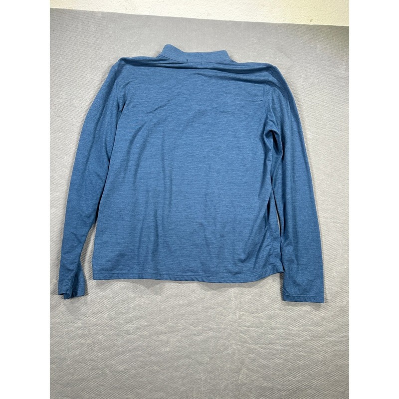 Marine Layer Sport Mens Medium Blue Heathered Quarter Zip Pullover Activewear gallery