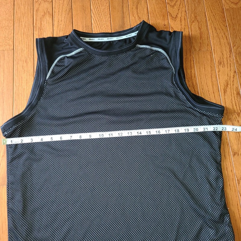VTG AND1 Basketball Jersey Men's Lg Mesh Embroidered Tank Top Y2K Black Grey gallery