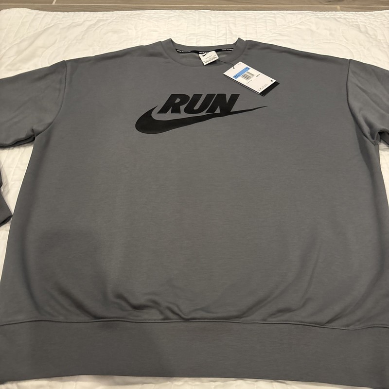 Nike Medium Running Division Long Sleeve Gray Sweatshirt IH2822-084 NWT $80 gallery