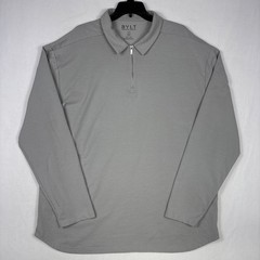 BYLT Lux Long Sleeve Zip Polo Men’s 3XL Beige Performance Stretch Golf Casual