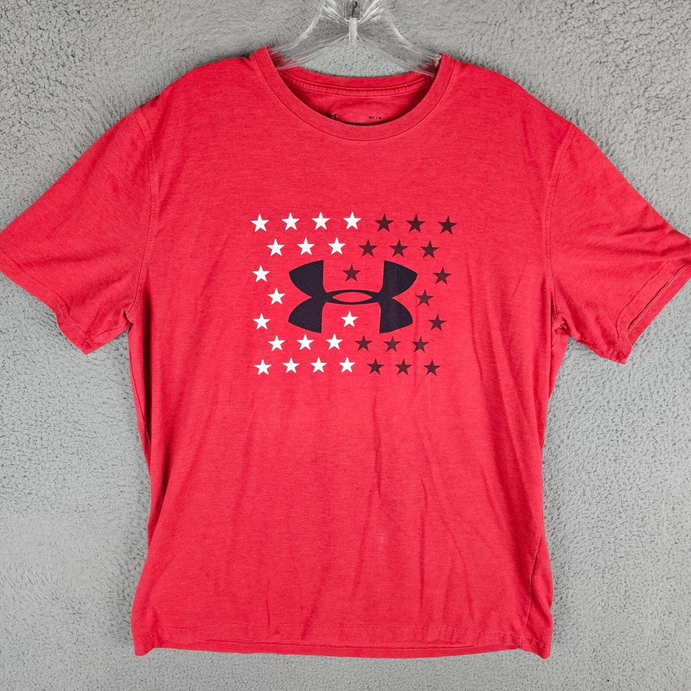 Under Armour Mens Shirt Medium Short Sleeve USA Stars