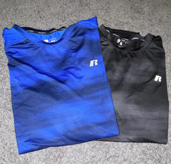 Russell Athletics Men’s 2 Pack M Polyester Short Sleeve T-Shirts Blue Black