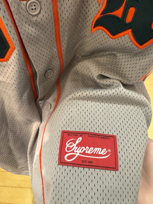 Supreme Old English Baseball Jersey Size Small gallery