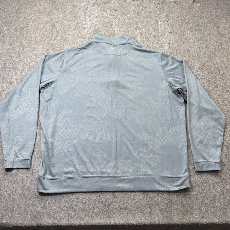Peter Millar Perth Performance 1/4 Zip Pullover Men XL Blue Camo Jacquard London gallery