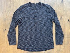 Lululemon Henley Pulse Slub Lightweight Rulu Heathered Gray Shirt Men’s Size XL