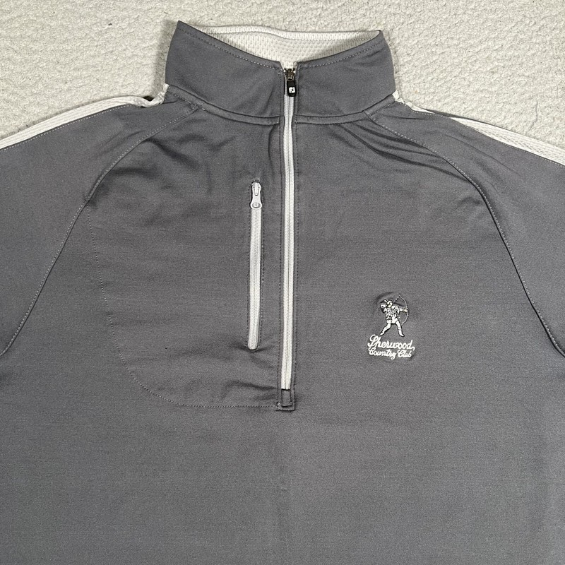 FootJoy Sweater Mens Medium Gray 1/4 Zip Golf Pullover Casual Preppy Sherwood CC gallery