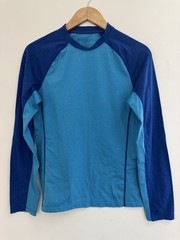 REI Polartec Men’s Solid Blue Polyester Lycra Blend Raglan Long Sleeve Shirt S