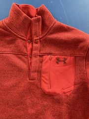 Under Armour Loose Cold Gear 1/4 Snap pullover Front Side Pocket Men’s M Red