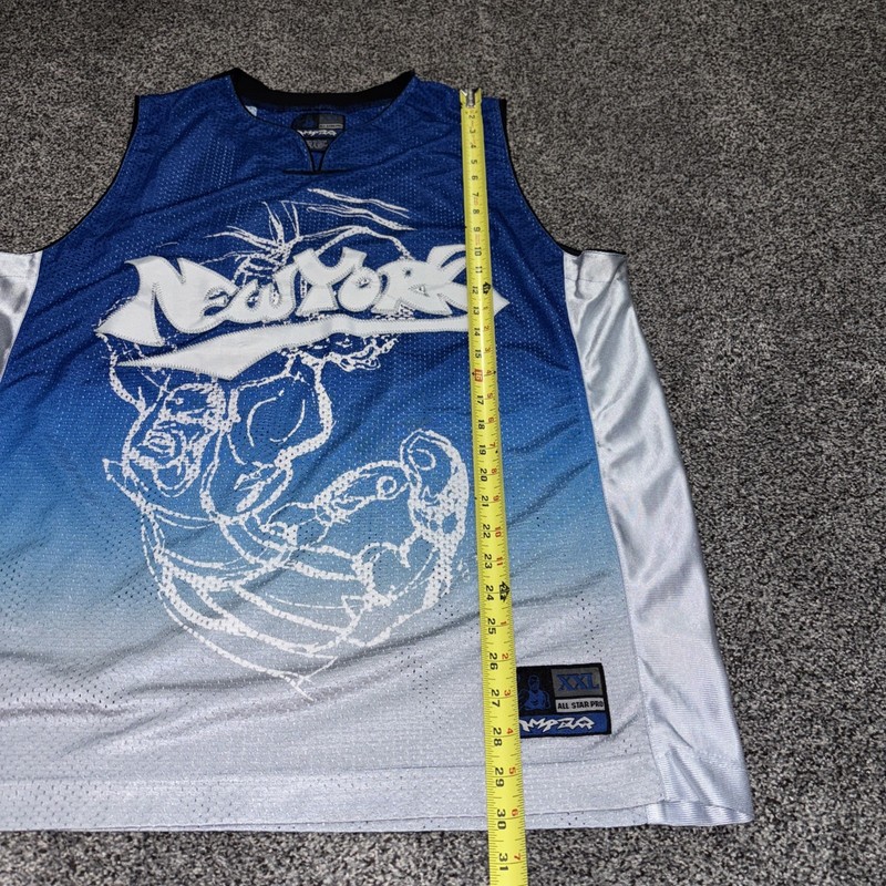 Vintage NY New York Impaq Basketball Jersey Men’s 2XL Blue 90s Streetball Y2K gallery