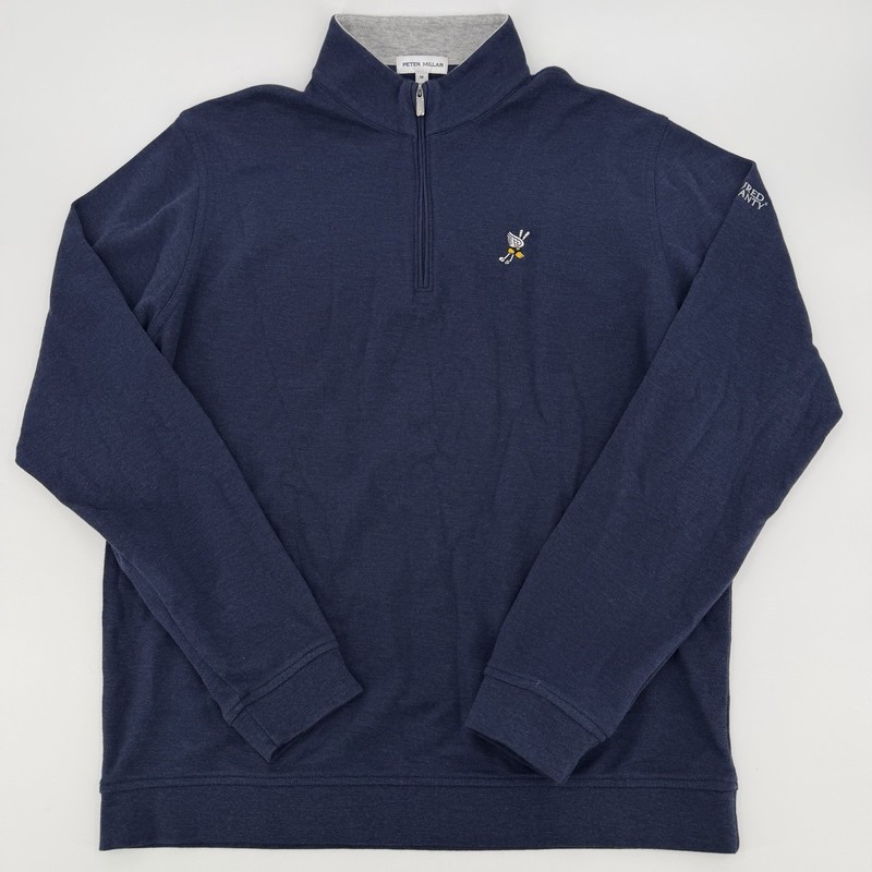 Peter Millar Sweater Mens Medium Winged Foot Golf Club 1/4 Zip Pullover Stretch gallery
