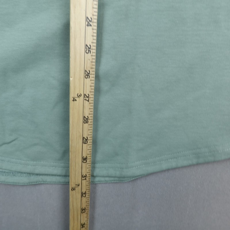 NWT BYLT Drop Cut Lux Long Sleeve Shirt Mens Size L Green Curved Hem gallery